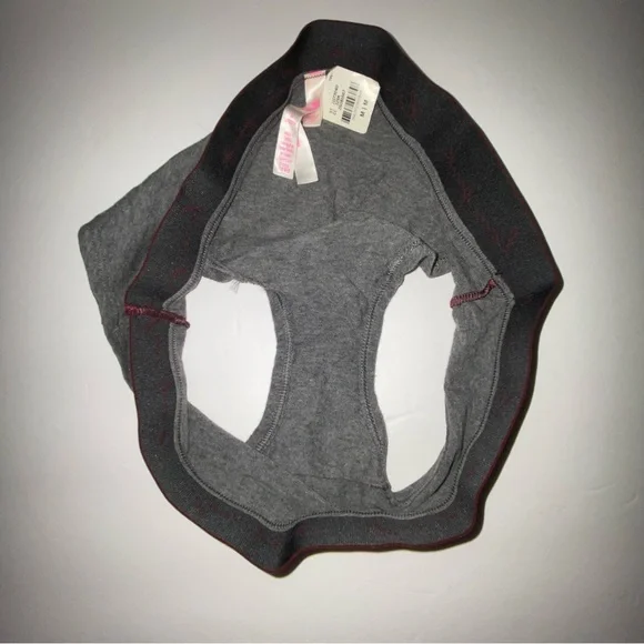 2Pc Pink Victoria’s Red and Gray Lace and Cotton Panties - Picture 12 of 12